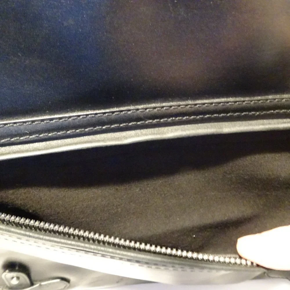 Salvatore Ferragamo Black Leather Briefcase Messenger Bag Satchel No Strap